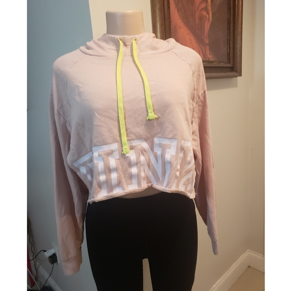 PINK Victoria’s Secret Dusty Pink Cropped Hoodie - Picture 2 of 10